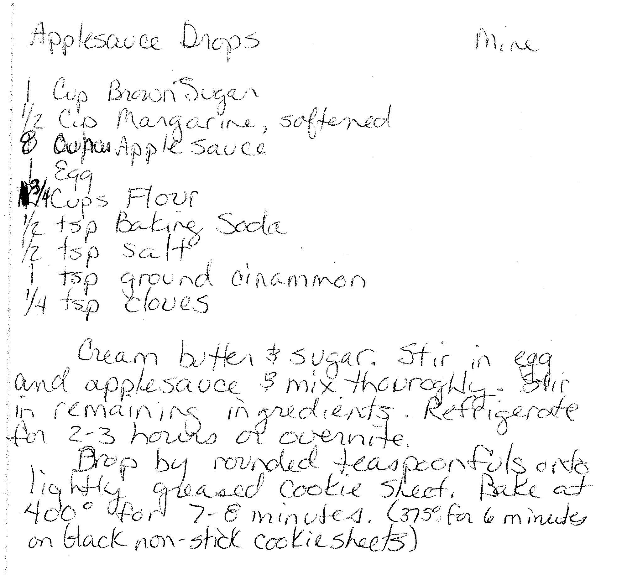 Applesauce Drops Recipe