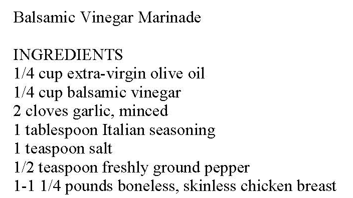 Balsamic Vinegar Marinade Recipe