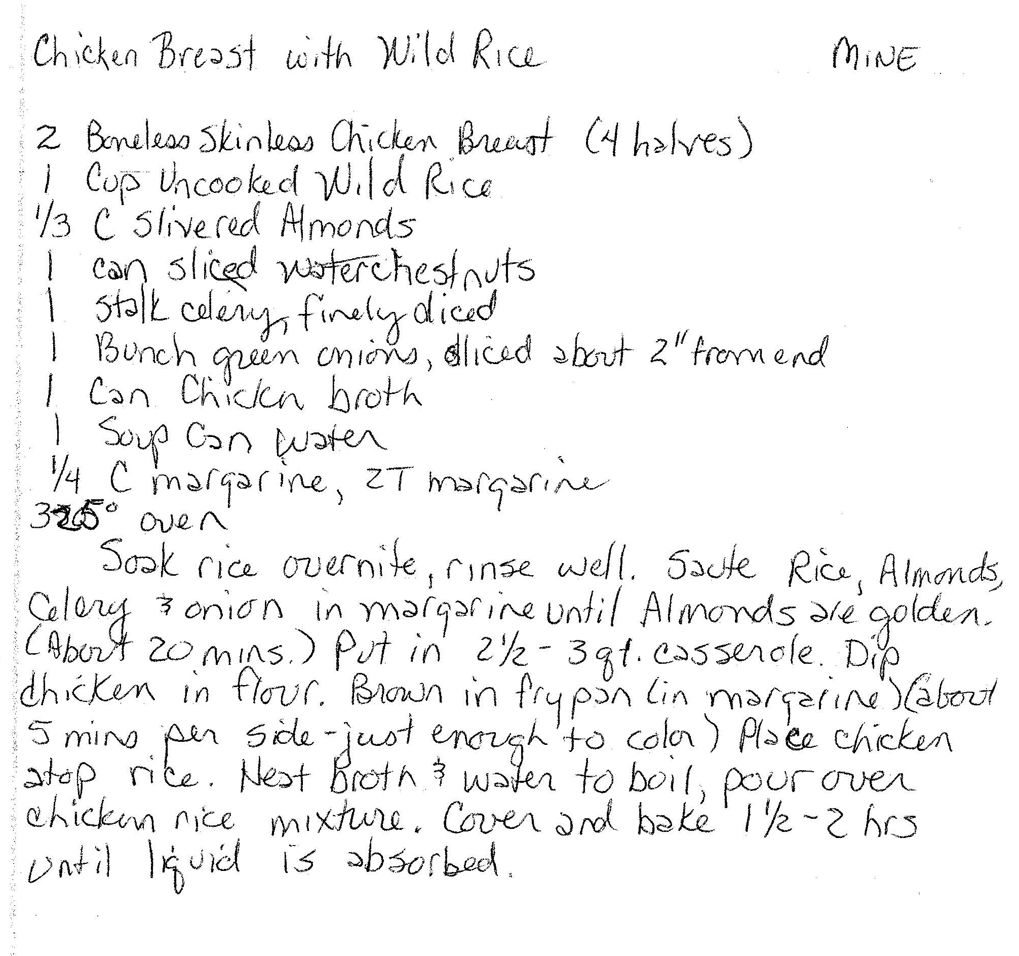 Chicken and Wild Rice Recipe