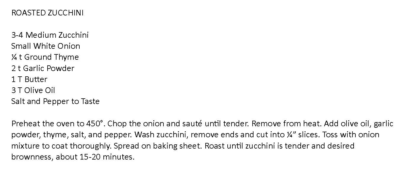 Roasted Zucchini Recipe