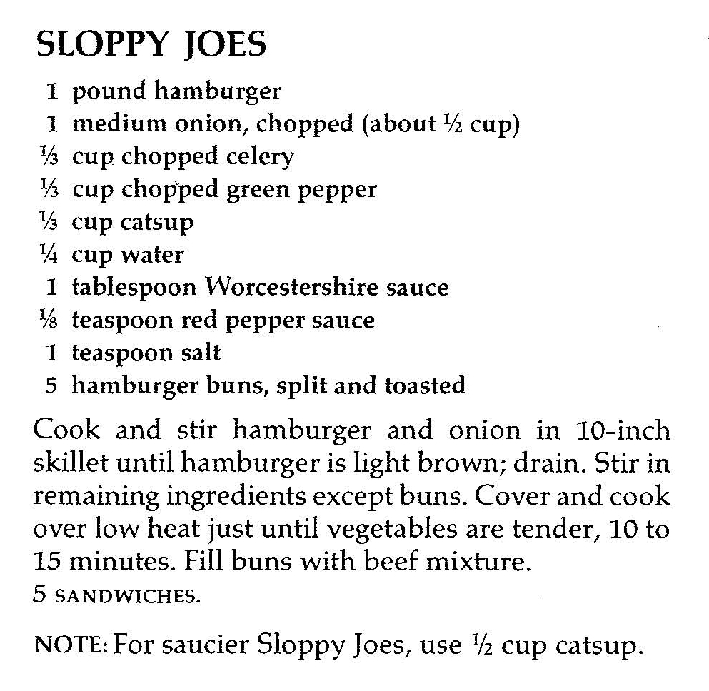 Sloppy Joes Recipe